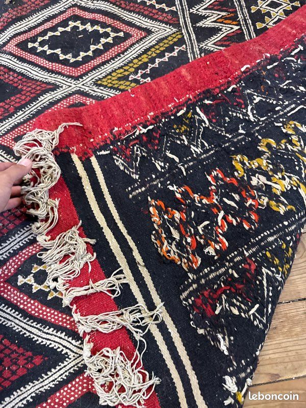 Tapis Kilim Berbère ancien 3x2 m – Grand tapis tribal fait main laine (image 2)