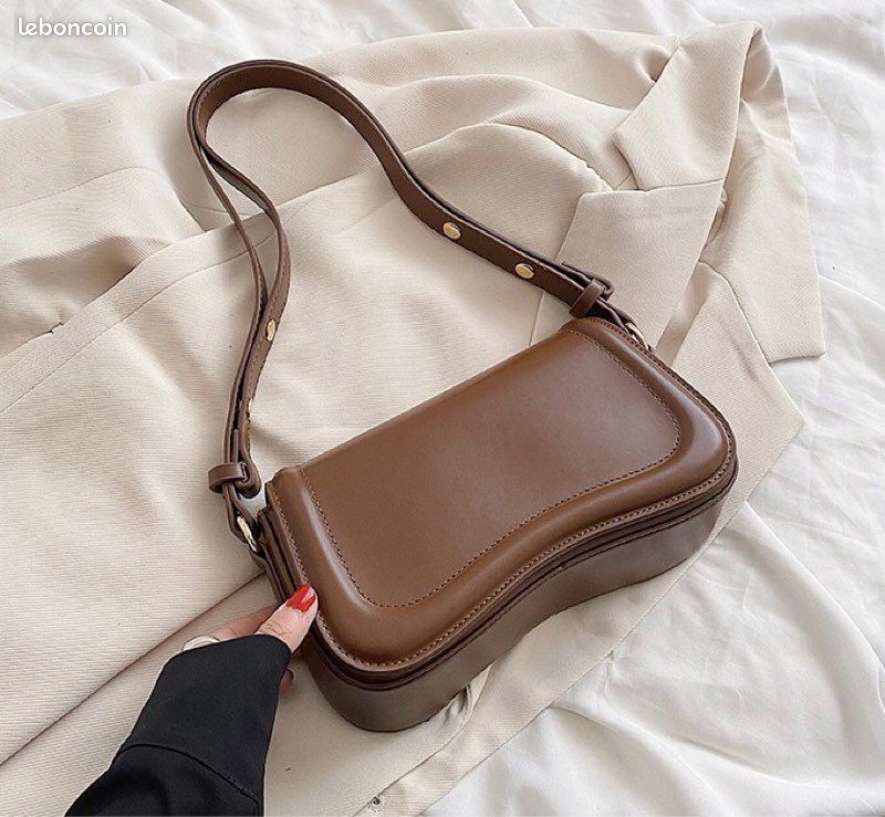 Sac à bandoulière marron tout neuf avec forme jolie et chic sac à main fashion (image 1)