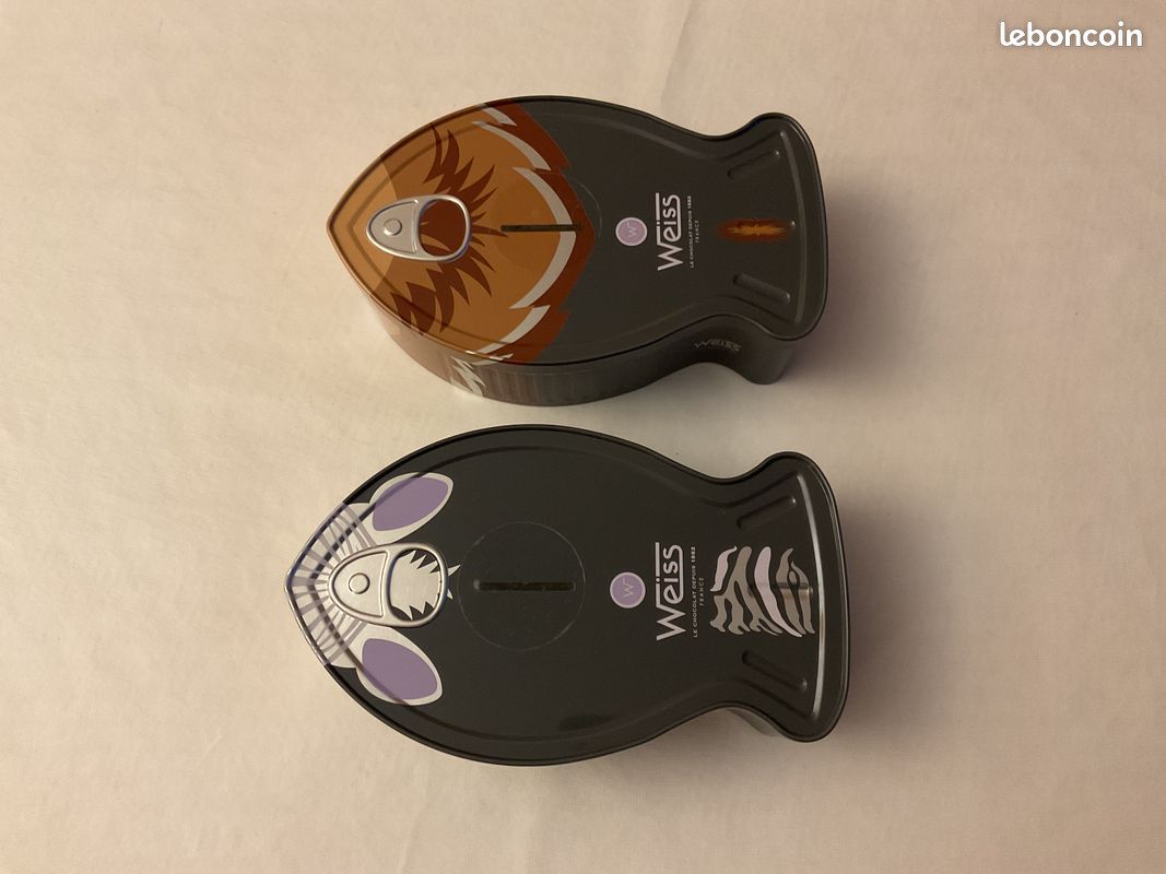 WEISS lot de 2 boîtes tirelires (lion et zèbre), métal décoré, EN