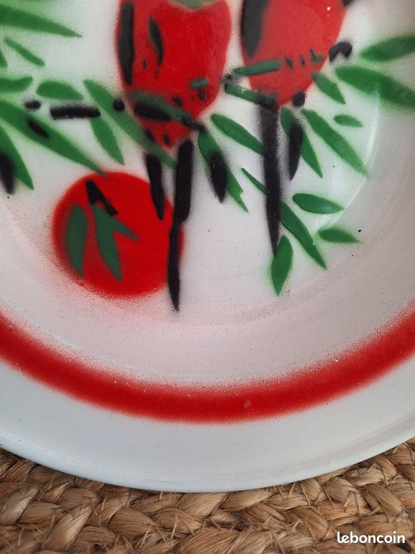Assiette creuse métal émaillé (image 6)