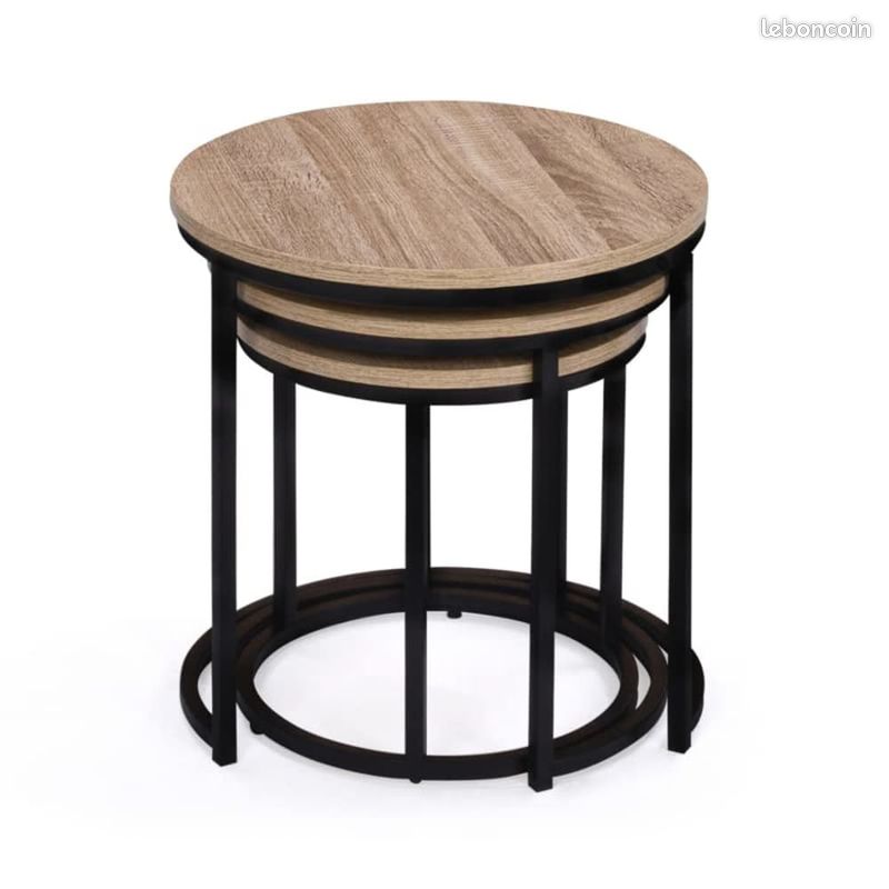 Tables basses Gigognes Lot de 3 Salon Design Moderne (image 4)