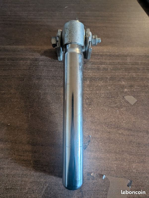 Tige de selle Vintage - Acier Chromé - 25,4 mm - Avec Chariot - Vélo