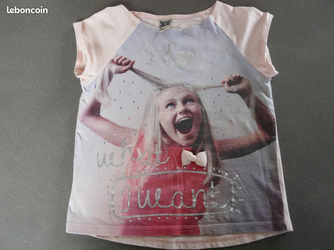 T Shirt Fille Tape à l'oeil 6 ans BL08 (image 1)