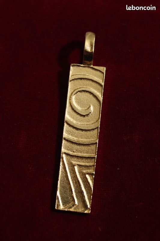 Pendentif Biche De Bere Paris - Bijou Vintage Géométrique Moderne - Doré
