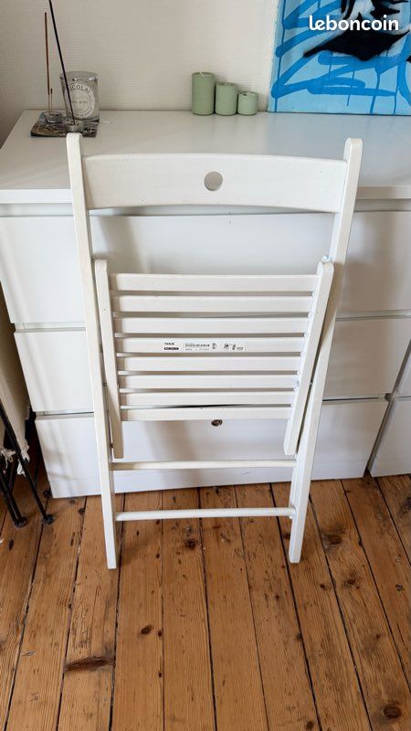 Chaise pliable bois blanc (image 2)