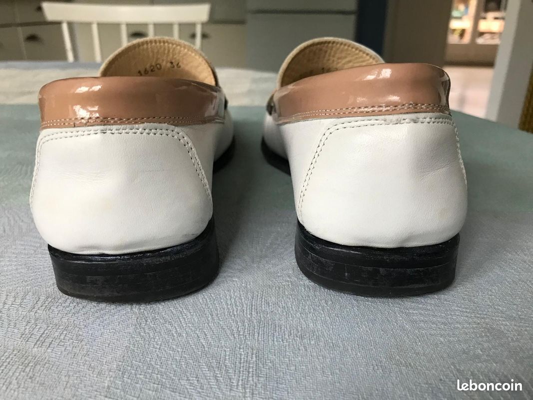MOCASSINS CUIR BLANCS pointure 36 (image 3)