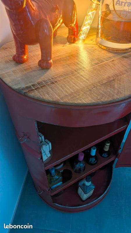 Bar baril/bidon acier vintage Coca Cola - Ameublement