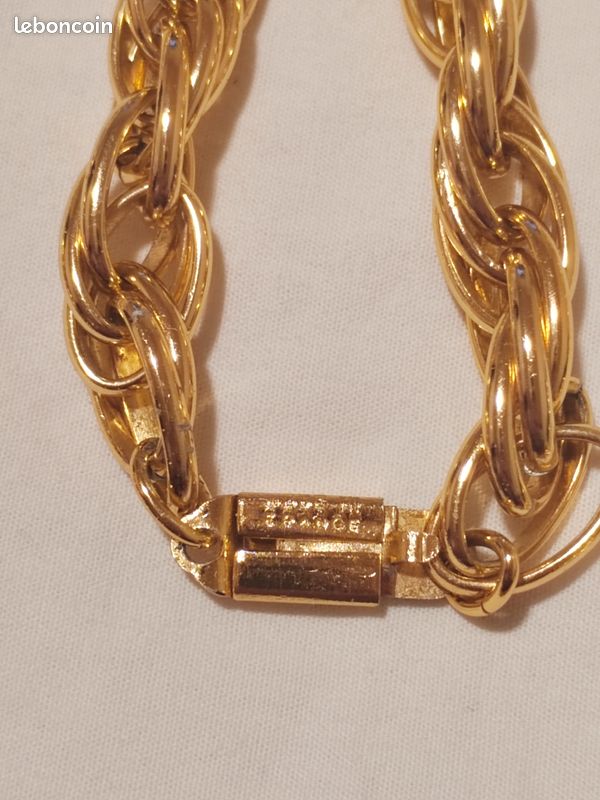 Joli collier et bracelet en métal dore (image 7)