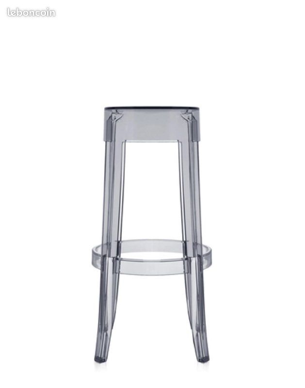 Lot de 2 tabourets KARTELL Charles Ghost 75cm très bon état (image 2)