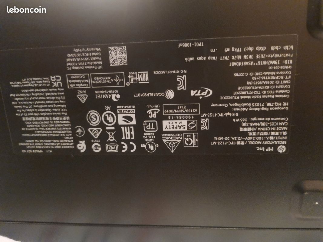 Tour Hp tpc 123 Mt +ecran+ clavier (image 2)