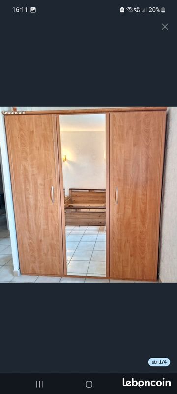 Lit + armoire + chevet (image 3)