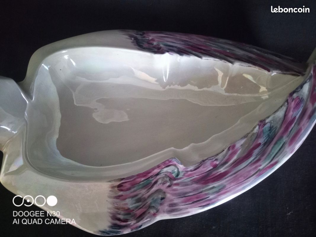 Céramique Limousine - Grand vide poche Art Déco en forme de pigeon en porcelaine de Limoges (image 12)