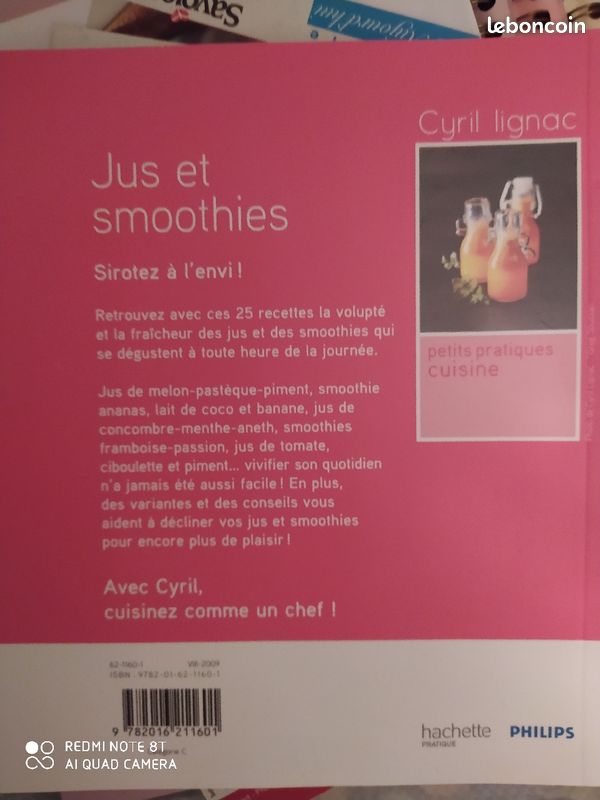 Livre de recettes jus et smoothies de Cyril Lignac (image 2)