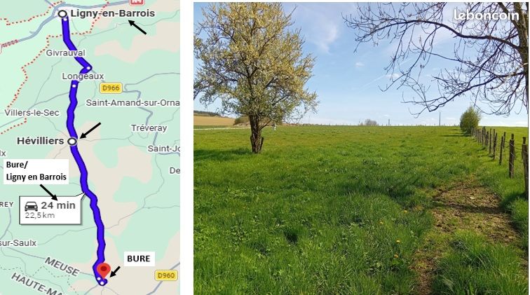 TERRAIN DE 36340 m2 AVEC ZONE CONSTRUCTIBLE · à Hévilliers · 95 000 €