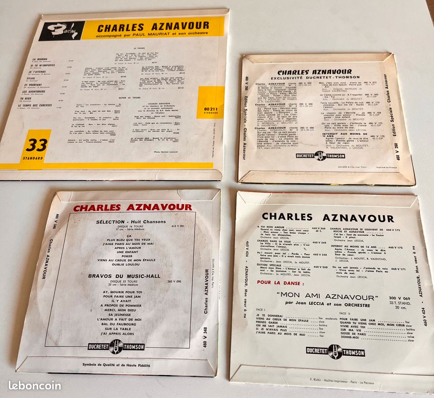 Disque s Charles aznavour 3 45T& 1 33T (image 2)