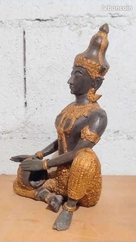 Grande Statue indou en bronze au 🥁 tambour (image 2)