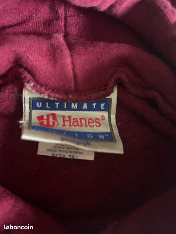 Sweat à Capuche Vintage Hanes "Nokomis" - Bordeaux (image 4)