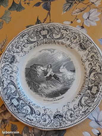 Assiette parlante Creil et Montereau Le monde à l'envers n°2