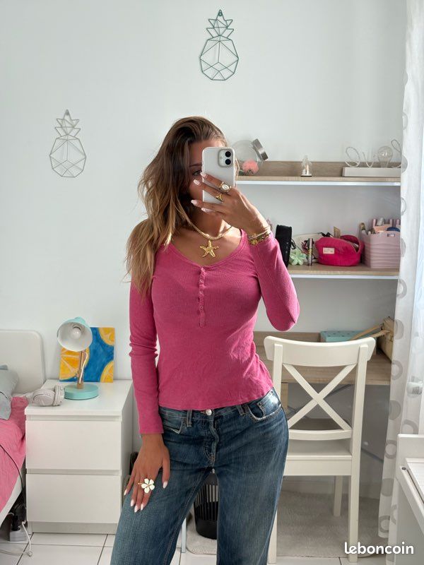 Sous pull rose etam femme Vêtements