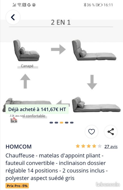 Matelas Convertible cvauffeuse (image 3)