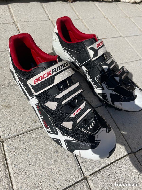 Chaussures de Cyclisme VTT Lumineuses pour Hommes - Noir-Rouge