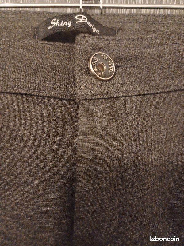Jean skinny gris chiné coupé droite (image 4)