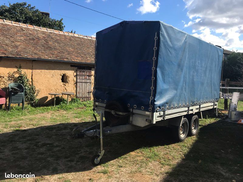 Remorque frigorifique , Remorque double essieux entièrement bâchée PTAC 2500kg avec carte grise (image 8)