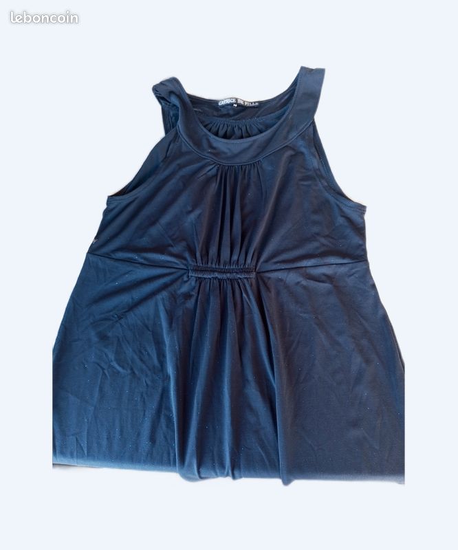 Robe paillettes bleue foncée (image 1)