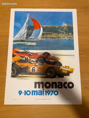Affiche du grand prix de Monaco 1970 par Michael Turner