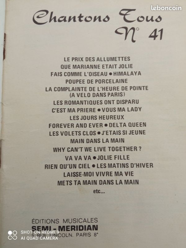 CHANTONS TOUS n° 41 année 1973 (image 2)