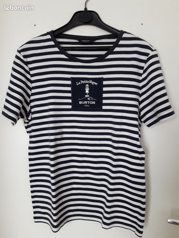 T-shirt Homme Burton Noir Coton – Taille 2XL – Occasion Très Bon état