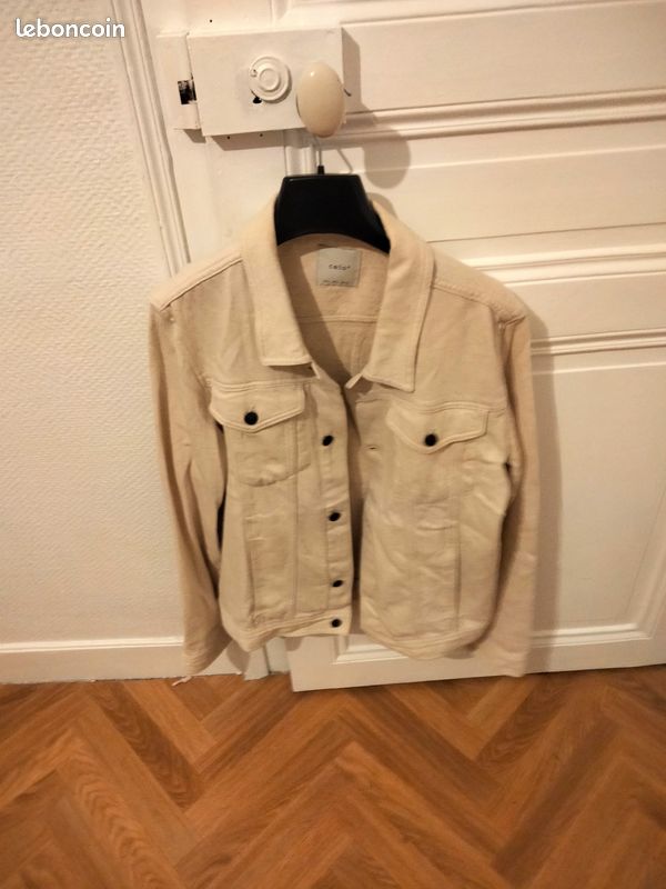 Veste en jean beige (image 2)