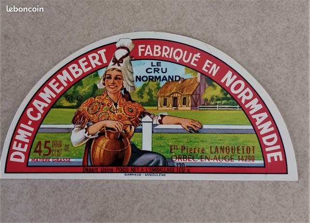 ANCIENNE ETIQUETTE BOITE Fromage Camembert - Le Veau D'or - Mcmlx