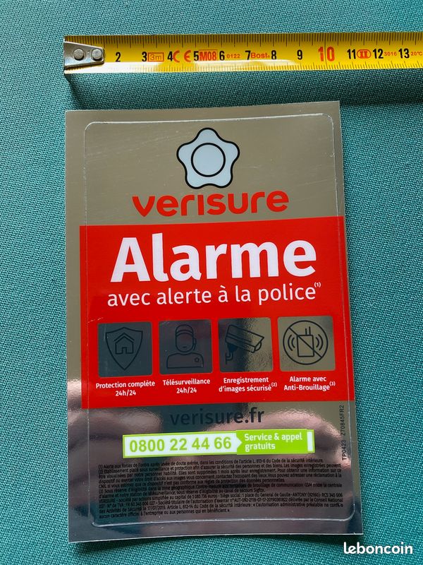 Autocollant Verisure Alarme Modèle 2025 - 15x9.5cm - Double Face - Neuf