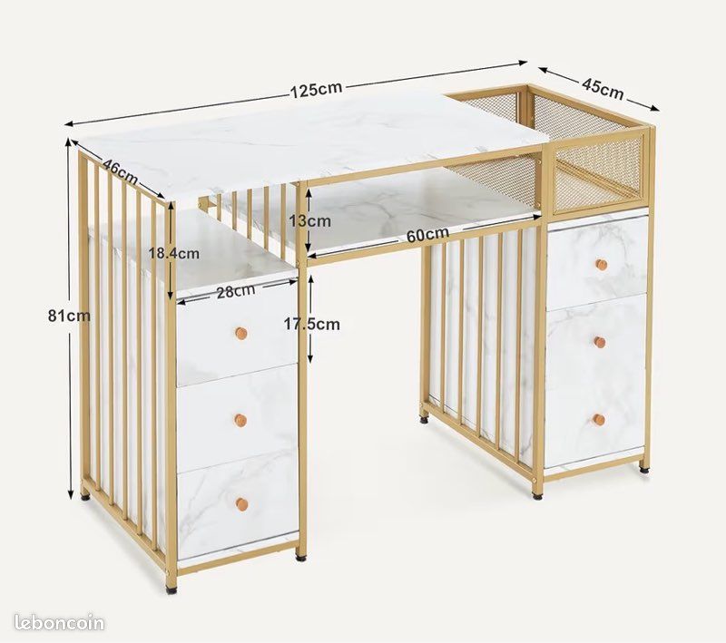 Coiffeuse/bureau moderne (image 3)