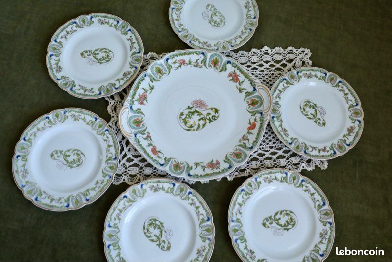 10 assiettes à entremet Goumot-Labesse Limoges - Madame Vaisselle