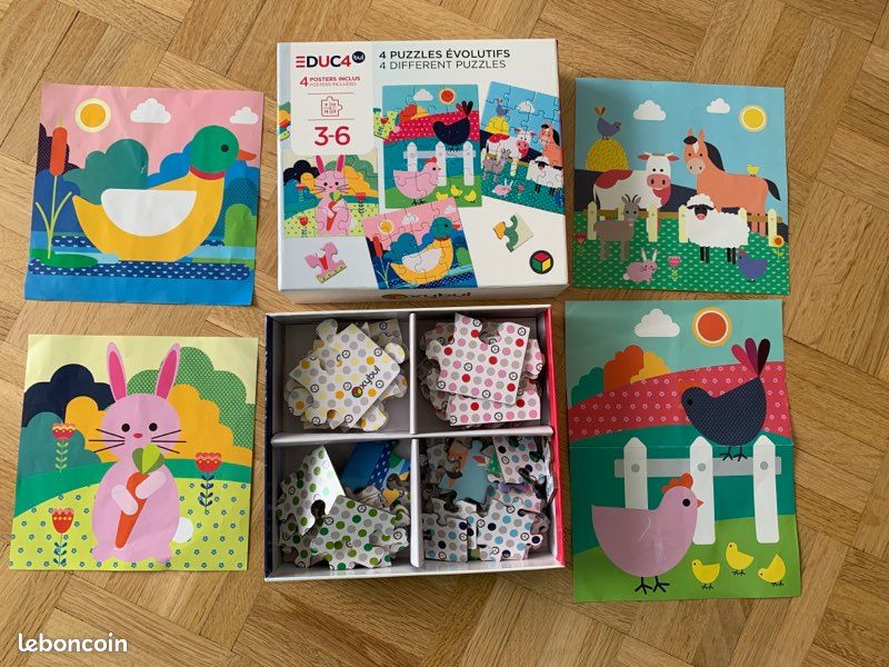 4 puzzles évolutifs de 9 à 25 pièces Oxybul (image 2)