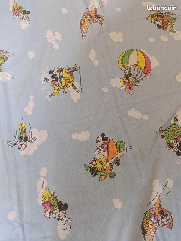 Drap housse Disney Mickey avion vintage année 80 (image 1)