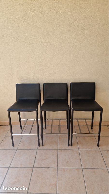 2 Tabouret de comptoirs noir (image 1)