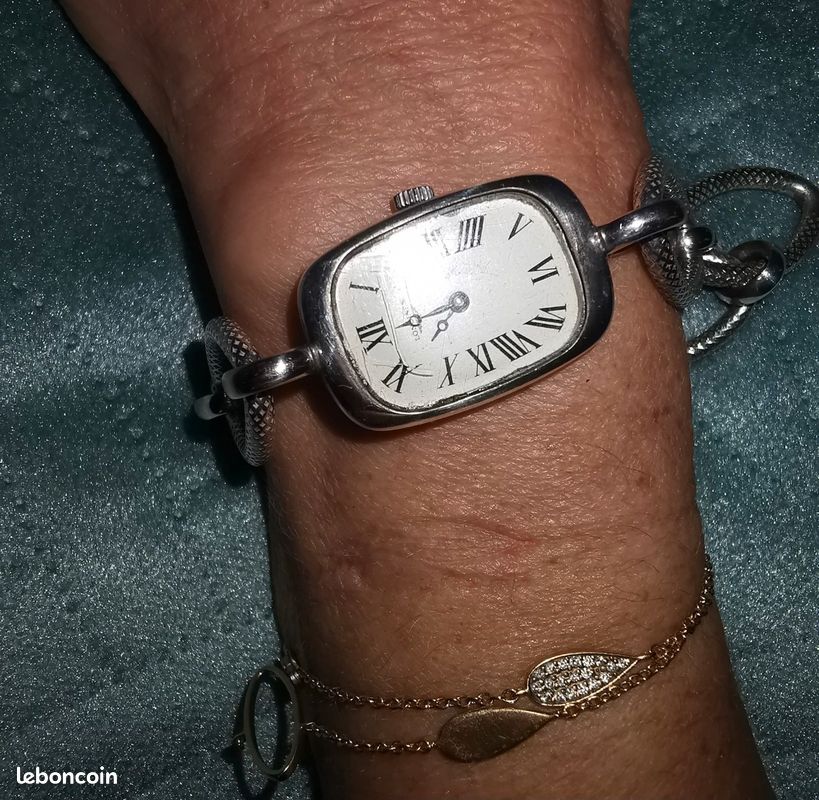 Montre Femme En Argent Massif Airin — Bracelet Argent Massif, Quartz, Vintage, Occasion
