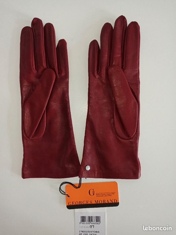 đ IdĂ©e Cadeau đ NEUFS Gants en cuir Georges Morand T7 - Etat irrĂ©prochable (image 3)