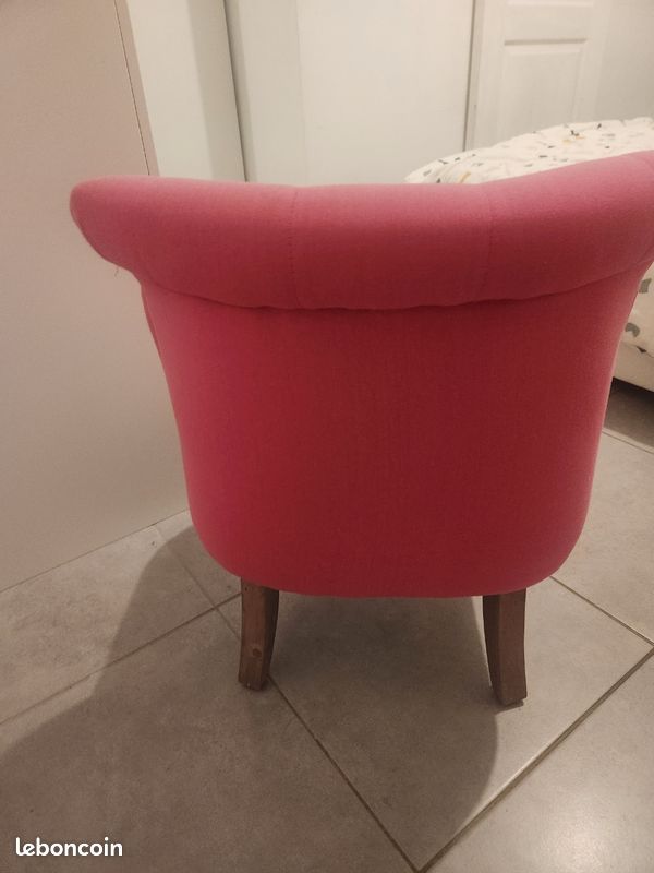 Fauteuil d’appoint rose vintage chic (image 3)