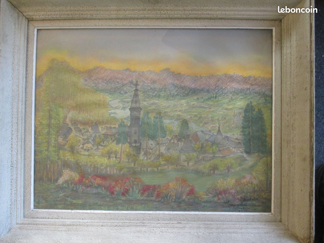 " saint léger les mélèzes " dessin aquarellé (image 2)