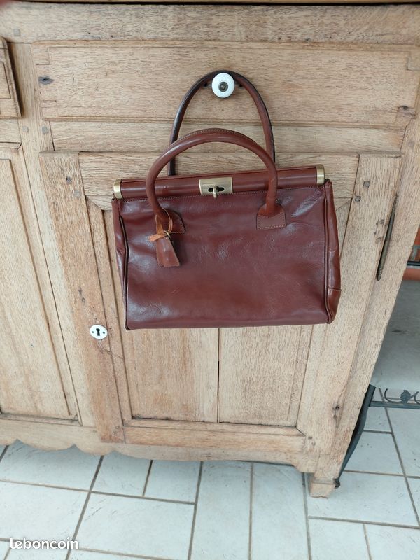 Grand sac cuir vintage (image 1)