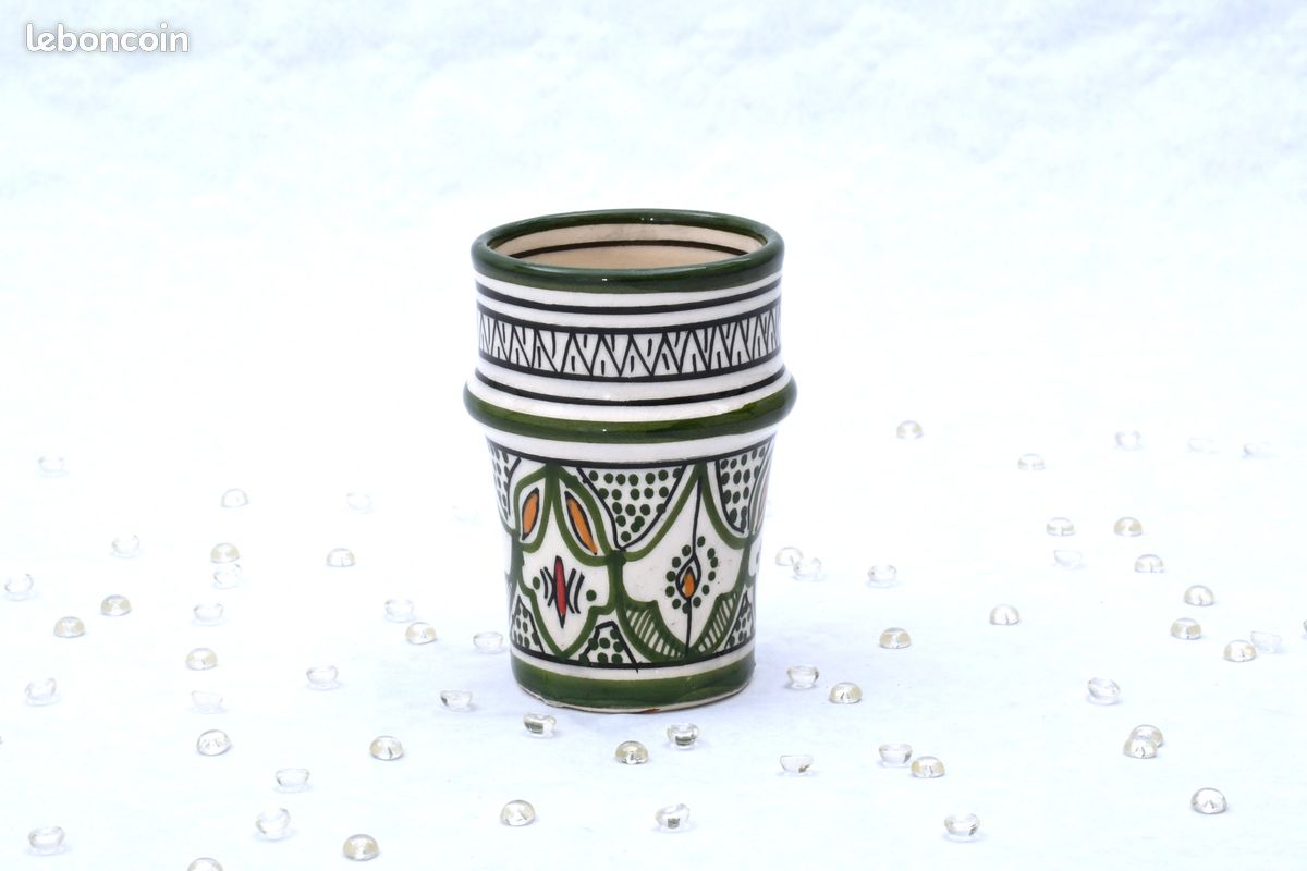 Verre / Tasse traditionnel artisanal marocain 10cm (image 2)
