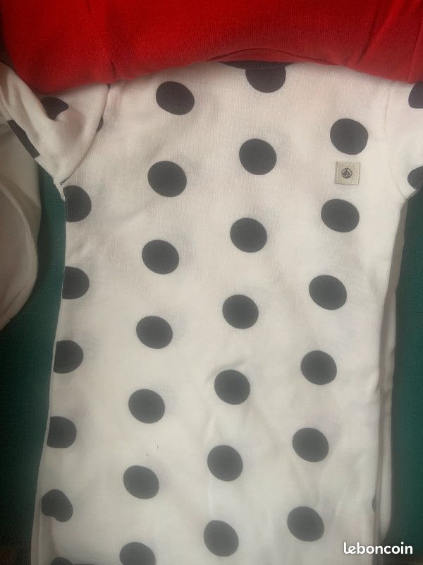 Lot de 3 bodies rouge et blanc Petit bateau 6m (image 4)