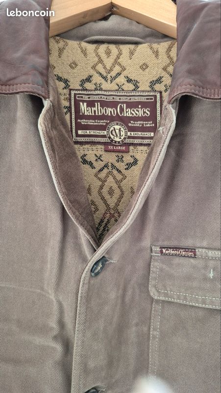 Manteau MARLBORO CLASSICS Occasion - Taille 52 - Style Trench - Marron - Très Bon État