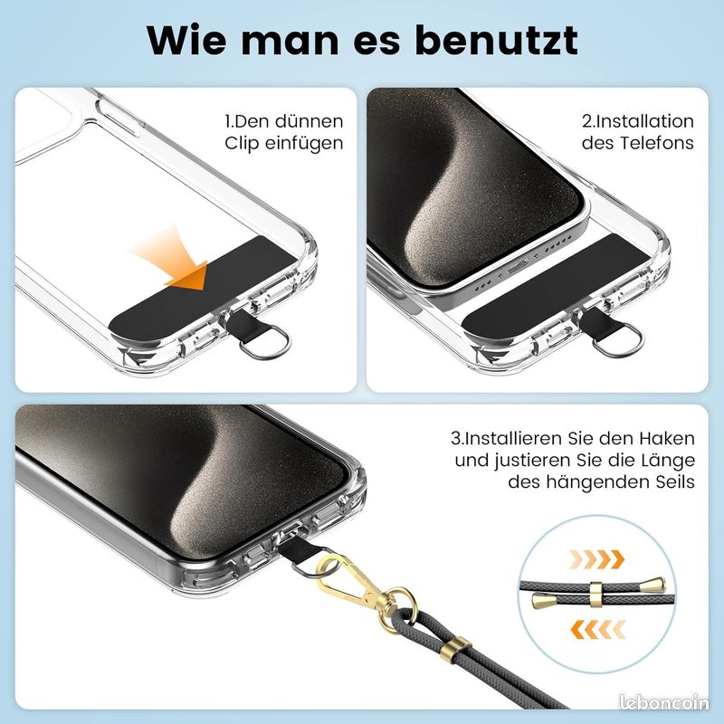 Lot De 4 Cordons Pour Téléphone Portable Avec Perles En Forme De