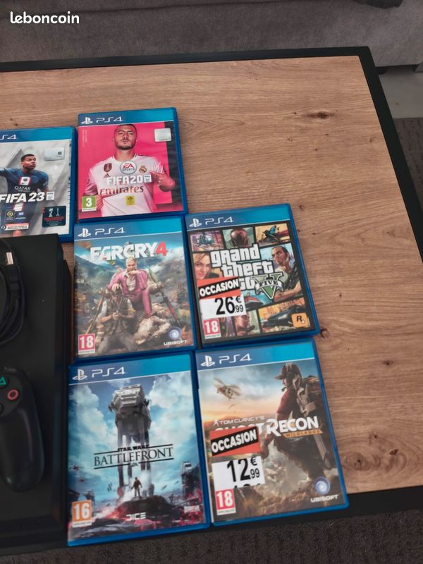 Console PS4 Slim + 15 jeux + câble d'alimentation+ 1 manette (image 4)