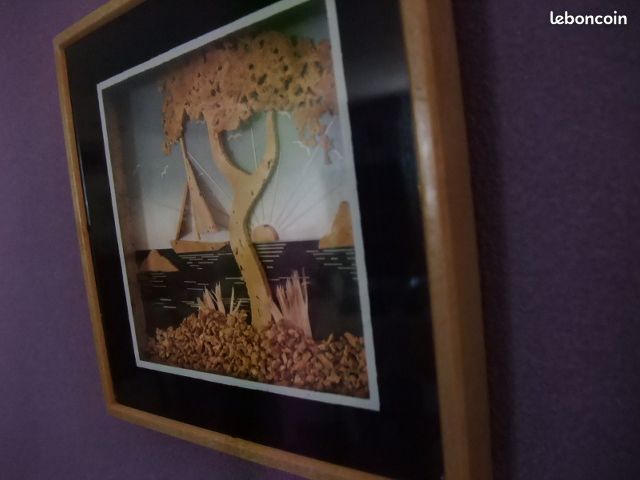 Petit Tableau en liège 3 D Vintage (image 6)
